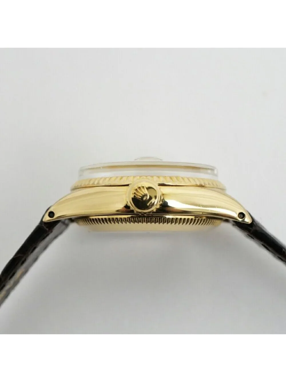 Rolex Datejust Silver Dial 18k Yellow Gold No 74 Vintage Watch Automatic Winding